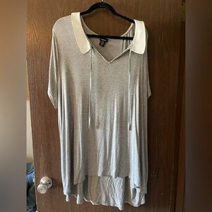 Torrid Peter Pan Collar Gray Tunic